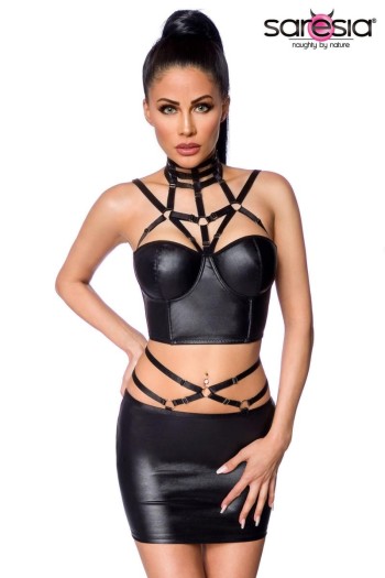 Harness-Wetlook-Set mit Rock 18263 - XS/S