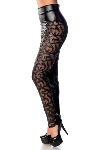 schwarze Wetlook Leggings 18310 - M