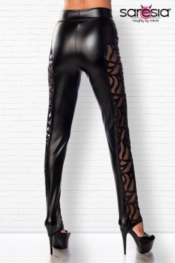 schwarze Wetlook Leggings 18310 - S