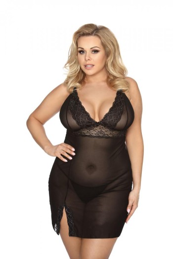 schwarzes Negligee AA052175 - 3XL/4XL