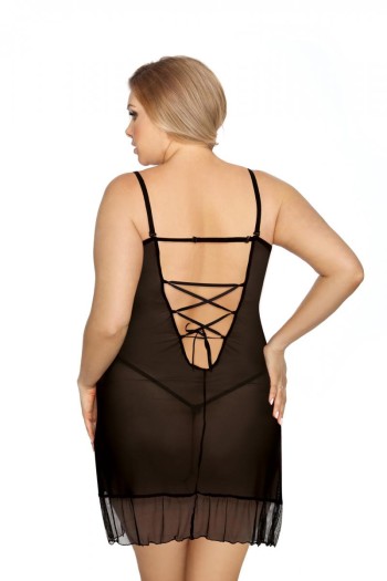 schwarzes Negligee AA052178 - 5XL/6XL