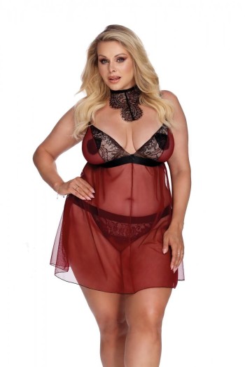 rot/schwarzes Chemise AA052928 - 5XL/6XL