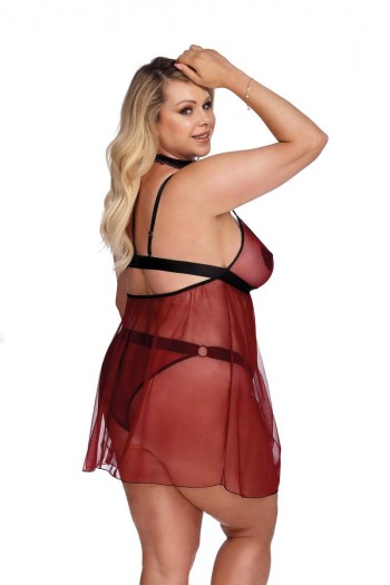 rot/schwarzes Chemise AA052928 - 3XL/4XL