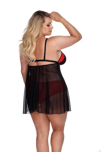 black/red Babydoll AA052937 - XL/2XL