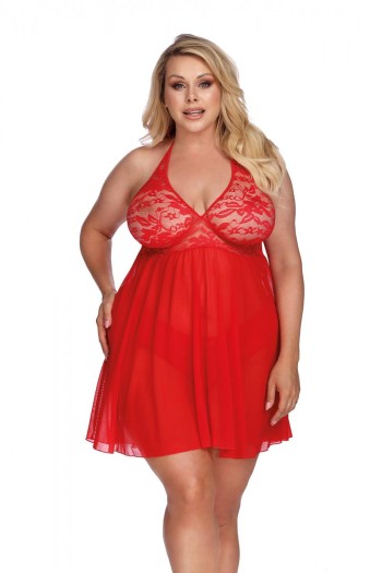 rotes Babydoll AA052973 - 5XL/6XL