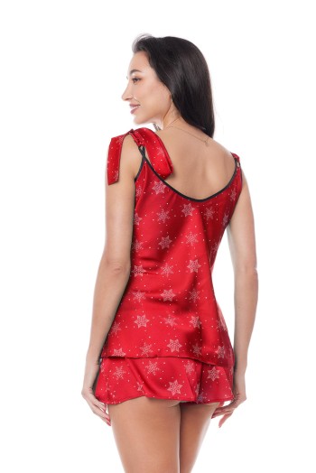 rotes 2-teiliges Weihnachtsset mit Rentier - L/XL