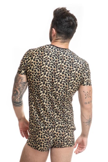 Herren T-Shirt 053556 leopard - S