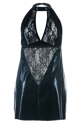 schwarzes Wetlook Chemise SB/1001 46/48 Sexy Base Kollektion by Andalea