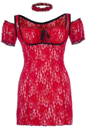 rotes Chemise SB/1008 38/40 Sexy Base