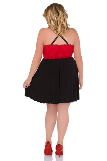 black/red chemise Z/5036 - 38/40