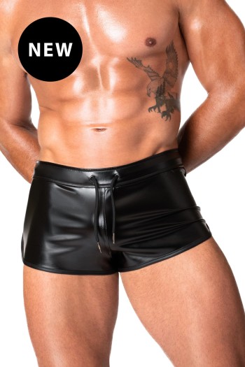 black wetlook Shorts H080 - M