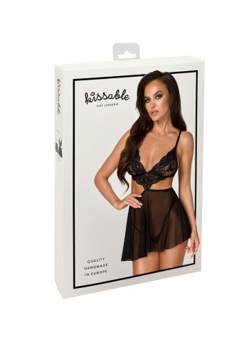 KISS242 Negligee aus Netz und Spitze - S/M