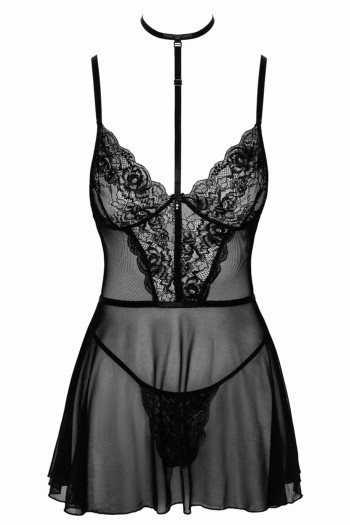 KISS249 Negligee aus Netz und Spitze - L/XL