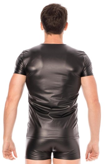 black wetlook T-Shirt 2008-81 - S