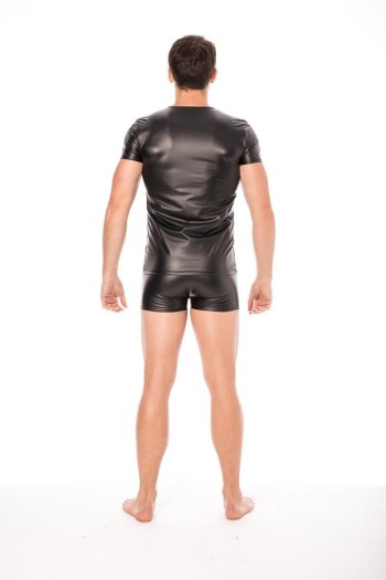 black wetlook T-Shirt 2008-81 - S