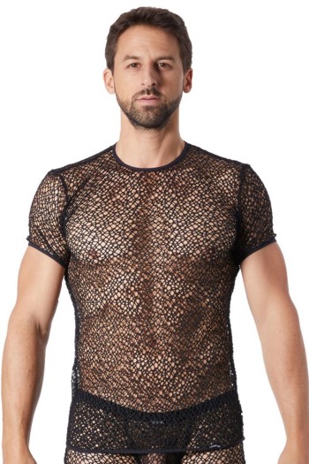 black fishnet T-Shirt Fetish 810-67 - L