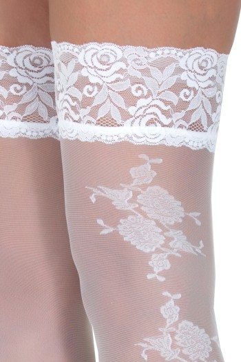 white Hold-ups Stockings Victoria T1/2