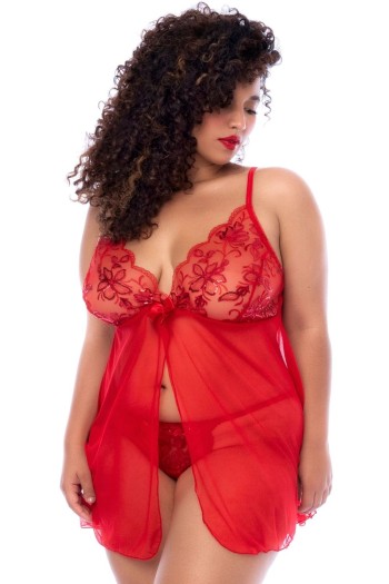 rotes Babydoll - MAL7559XRED - XL/2XL