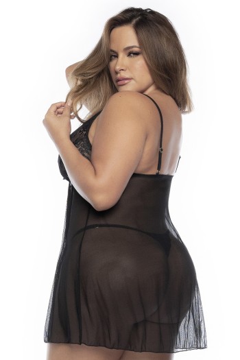 schwarzes Babydoll Plus Size - MAL7501XBLK - XL/2XL