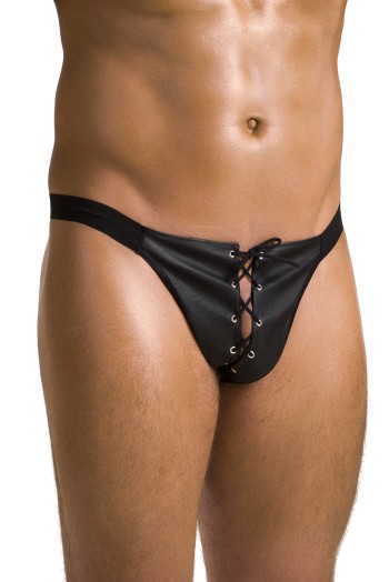 schwarzer Kunstleder Jockstrap 044 - L/XL