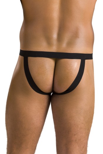 black faux leather jockstrap 044 - 2XL/3XL