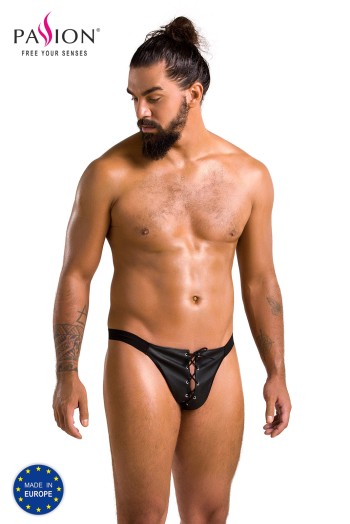 black faux leather jockstrap 044 - 2XL/3XL