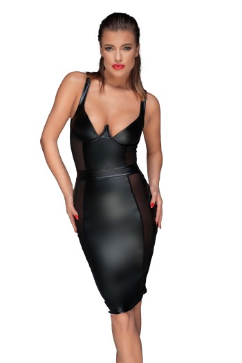 black powerwetlook minidress F151 - XXL