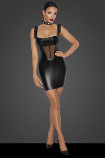 black Wetlook MIni Dress F257 - M