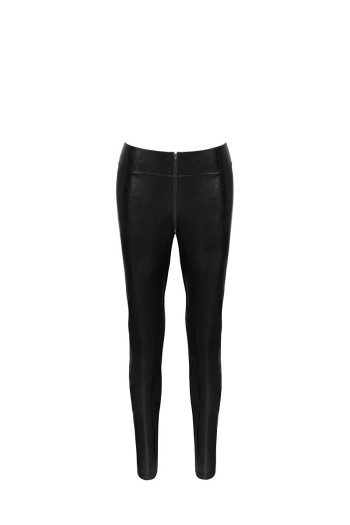 F274 Snake Wetlook Leggings mit Reißverschluss - XL