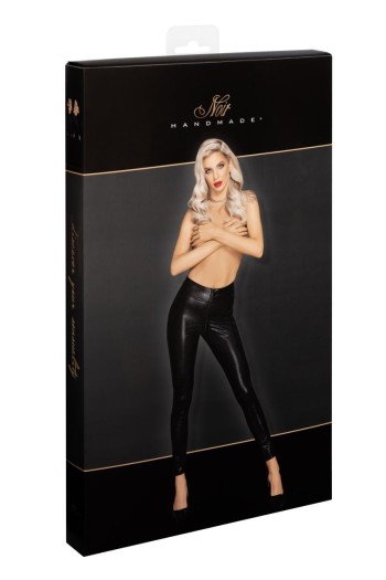 F274 Snake Wetlook Leggings mit Reißverschluss - 2XL