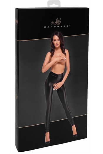 F304 Taboo wetlook leggings with open crotch and bum - M