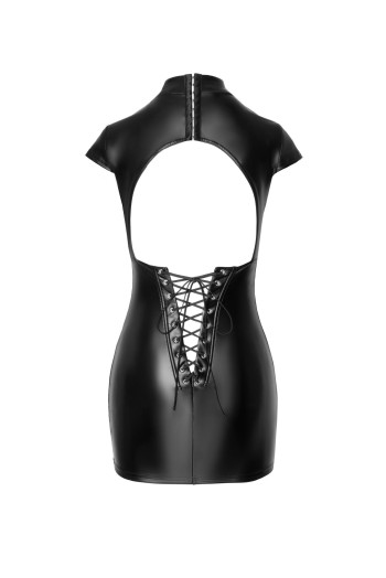 F309 Fantasy wetlook mini dress with lace up back - XL