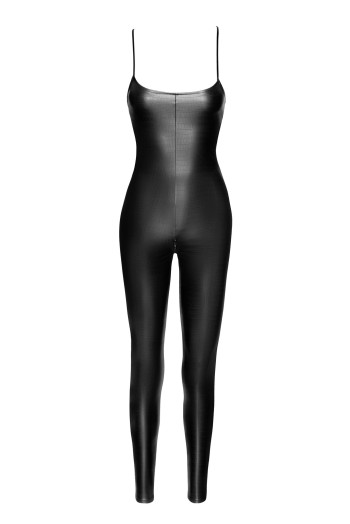 F316 Wetlook Catsuit ouvert - S