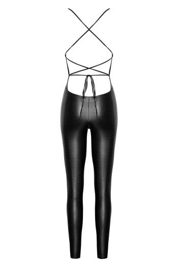 F316 Wetlook Catsuit ouvert - L