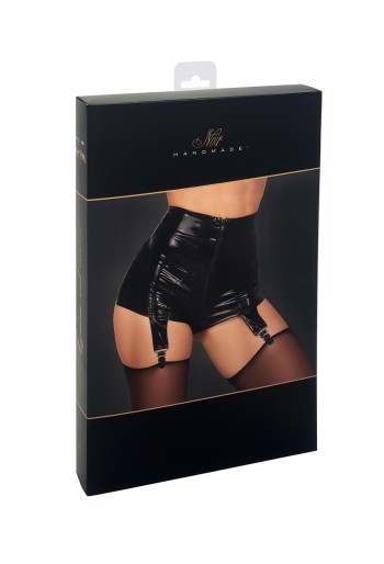 F325 Glam suspender wetlook and vinyl shorts - M