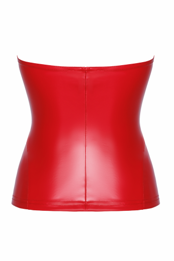 F355 Mysteria red powerwetlook corset red - M