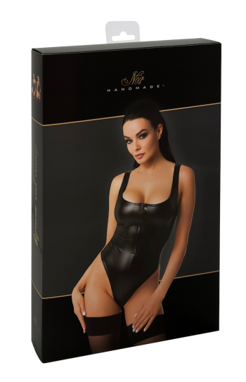 F333 Wetlook Body mit Frontreißverschluss - 2XL