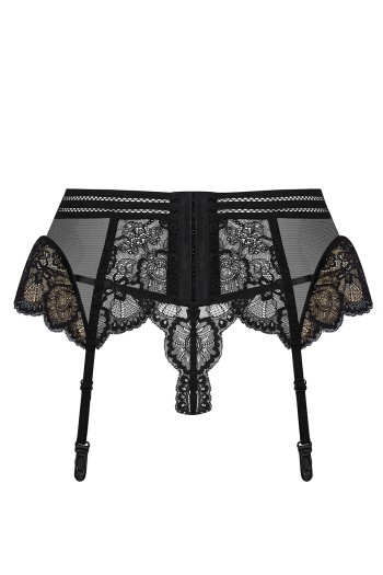 853-GAR-1 Garter Belt + T-String black - S/M