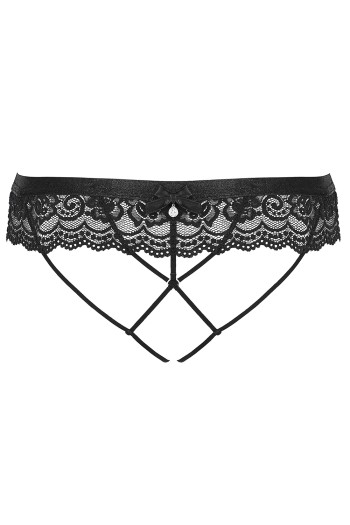 854-PAC-1 Thong ouvert black - S/M