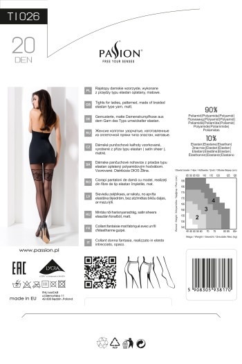 tights with pattern TI026 black - 2