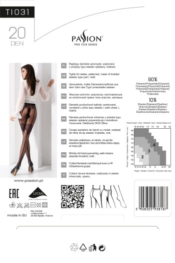 tights with pattern TI031 black - 3