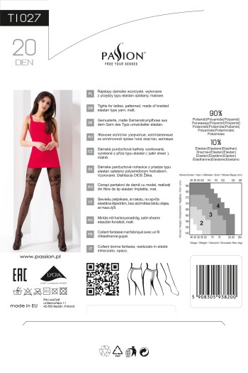 tights with pattern TI027 black - 2