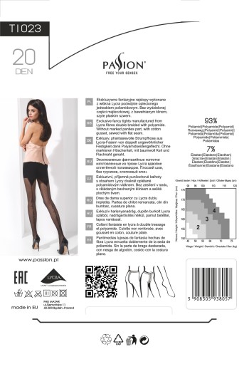 tights with pattern TI023 black - 4