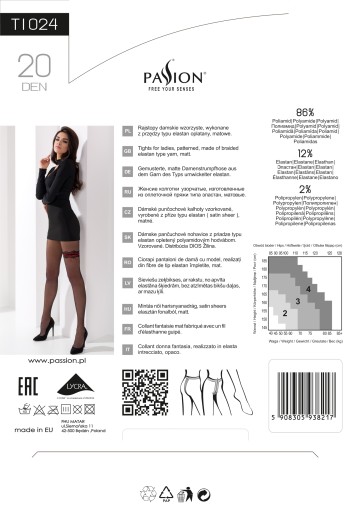 tights with pattern TI024 black - 3