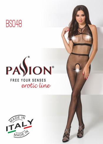 schwarzer ouvert Bodystocking BS048 von Passion