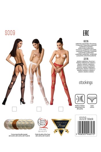 open tights S009 white by Passion Erotic Line