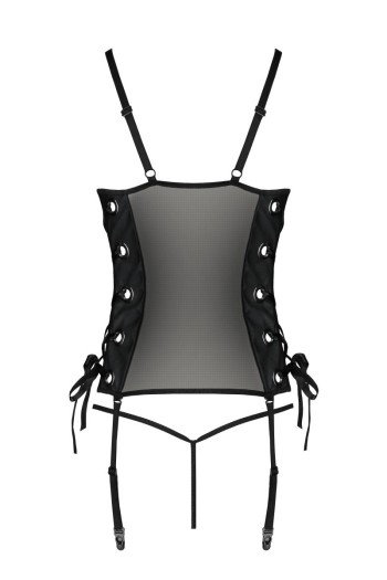 schwarzes Kunstleder Corset PA596228 - 2XL/3XL