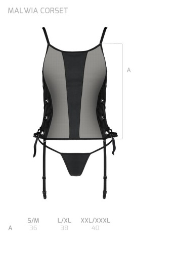 schwarzes Kunstleder Corset PA596228 - S/M