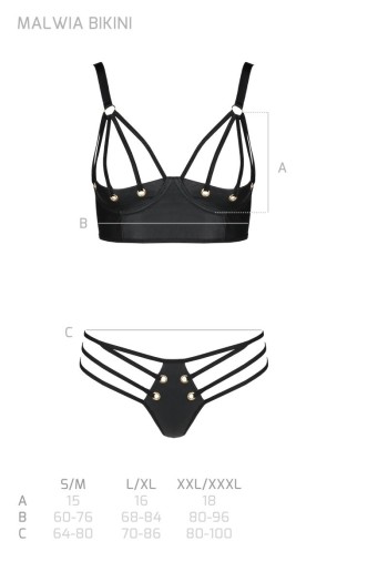 black faux leather Bikini PA596234 - 2XL/3XL