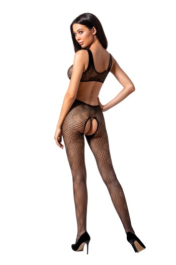 schwarzer ouvert Bodystocking BS085 - S/L